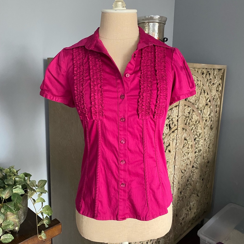 [The Limited] Pink Blouse with Ruffles